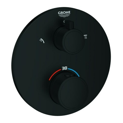 Grohe Fertigmontageset Grohtherm UP-Brausethermostat, m 2-W.-Umstg., rd, ma bla