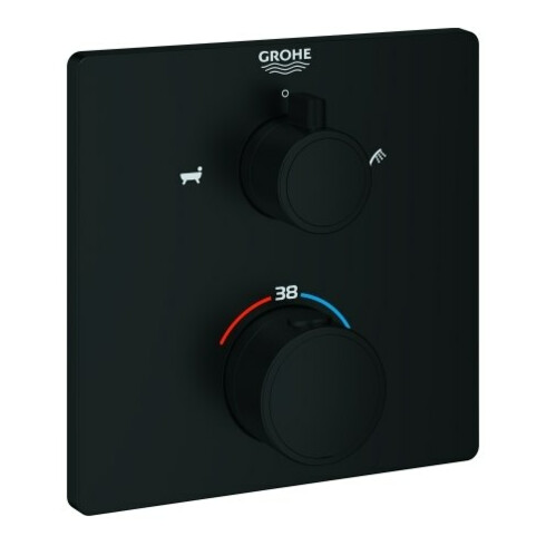 Grohe Fertigmontageset Grohtherm UP-WA-THM m 2-W.-Umstg., eck., ma bla
