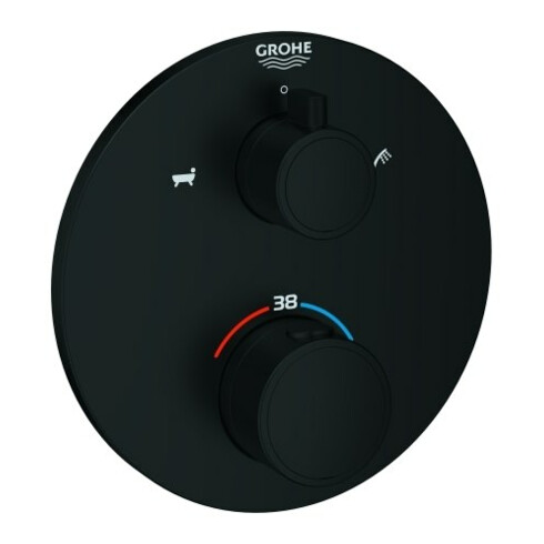Grohe Fertigmontageset Grohtherm UP-Wannen-Thermostat, m 2-W.-Umstg., rd, ma bla