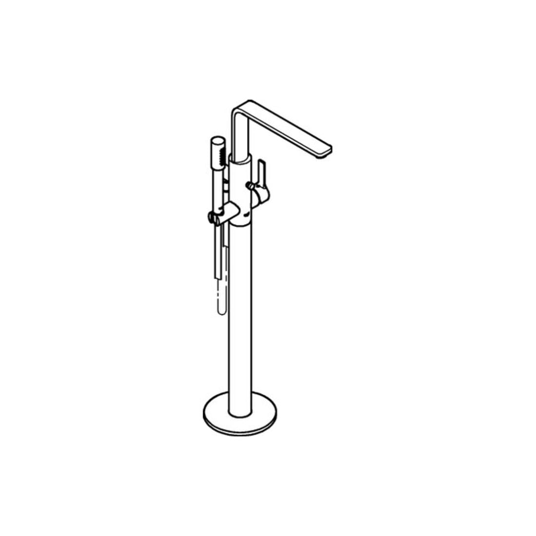 Grohe Fertigmontageset Lineare UP-Wannen-Einhebelmischer 1/2", Bodenmont., superst.