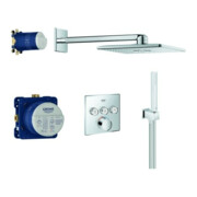 Grohe Fertigmontageset SmartControl Unterputz-Duschsystem, m 3 Absperrventil, eck., chr