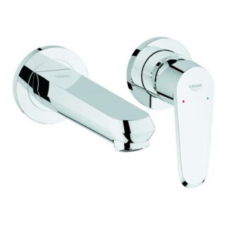 Grohe Fertigset Eurodisc Cosmopolitan chr, 2-Loch-Waschtischarmatur, Ausladung 17cm
