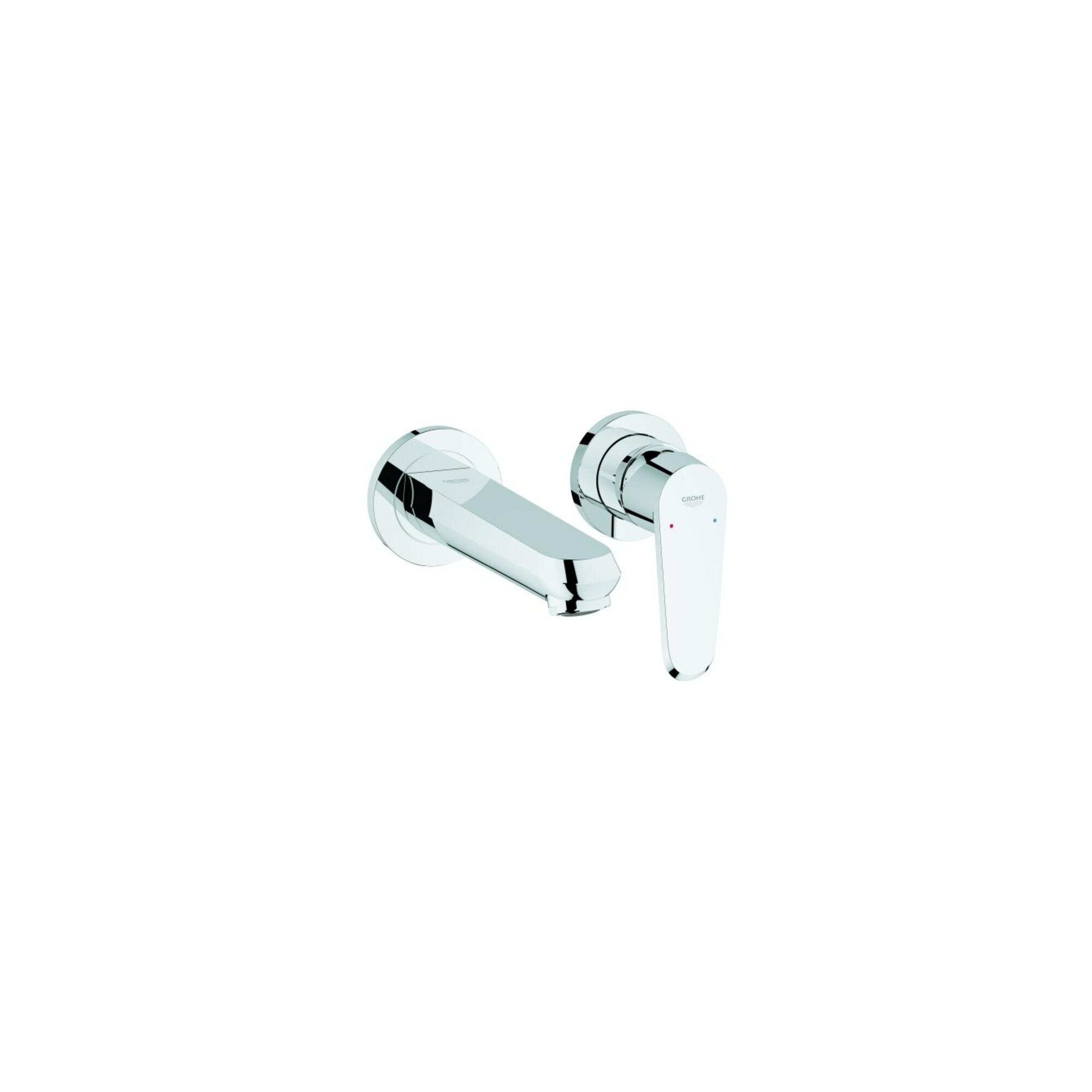 Grohe Fertigset Eurodisc Cosmopolitan chr, 2-Loch-Waschtischarmatur, Ausladung 17cm