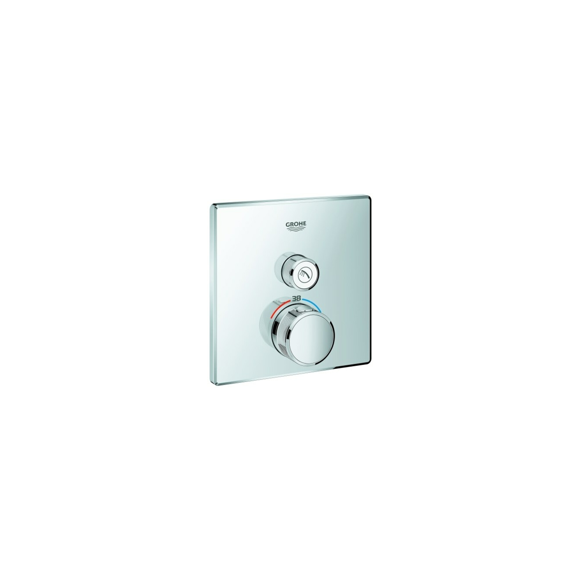 Grohe Fertigset Grohtherm Smartcontrol chr, eck, UP-Thermostat, 1 Absperrventil