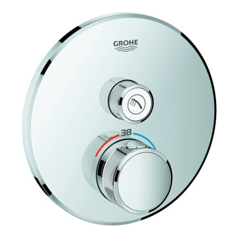 Grohe Fertigset Grohtherm Smartcontrol chr, rd, UP-Thermostat, 1 Absperrventil