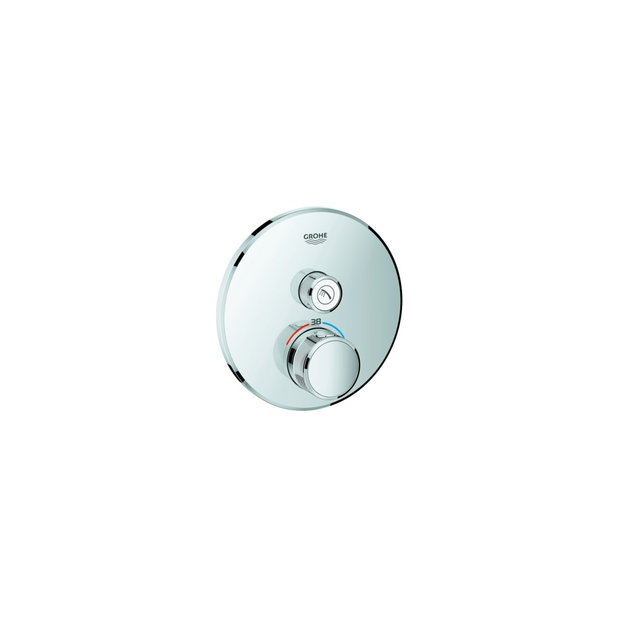 Grohe Fertigset Grohtherm Smartcontrol chr, rd, UP-Thermostat, 1 Absperrventil