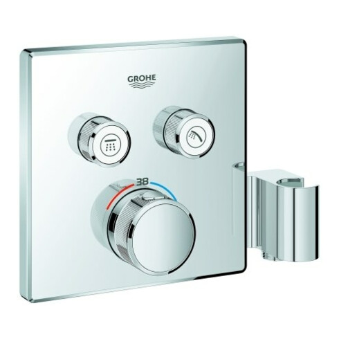 Grohe Fertigset Grohtherm Smartcontrol cr, eck, UP-THM, 2 Absperrv., Hlt int.