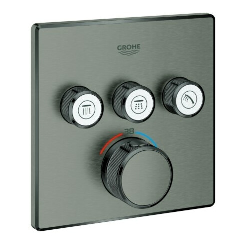 Grohe Fertigset Grohtherm Smartcontrol h grap geb., eck, UP-THM, 3 Absperrventil