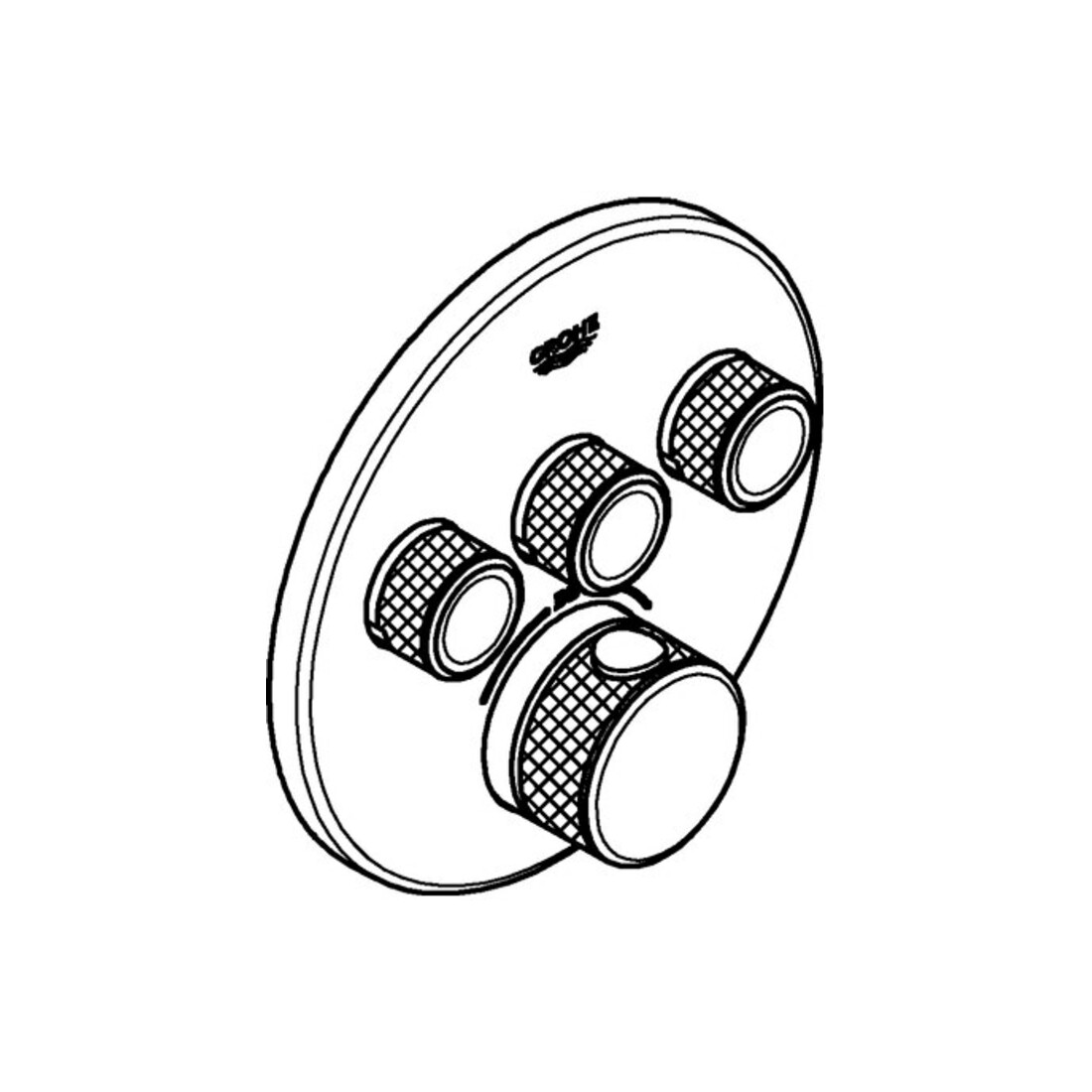 Grohe Fertigset Grohtherm Smartcontrol hd graph., rd, UP-THM, 3 Absperrventile