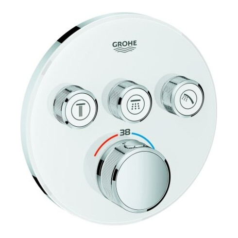 Grohe Fertigset Grohtherm Smartcontrol moon wh., rd., UP-THM, 3 Absperrventile