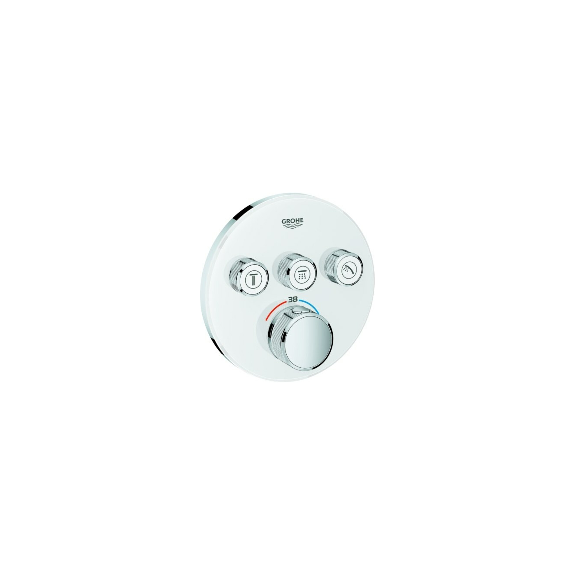 Grohe Fertigset Grohtherm Smartcontrol moon wh., rd., UP-THM, 3 Absperrventile
