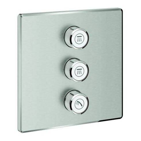 Grohe Fertigset Grohtherm Smartcontrol superplat, carré, valve encastrée triple