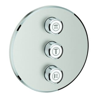 Grohe Fertigset Grohtherm Smartcontrol supersteel, rund, UP-Ventil 3-fach