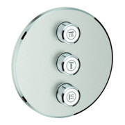 Grohe Fertigset Grohtherm Smartcontrol supersteel, rund, UP-Ventil 3-fach