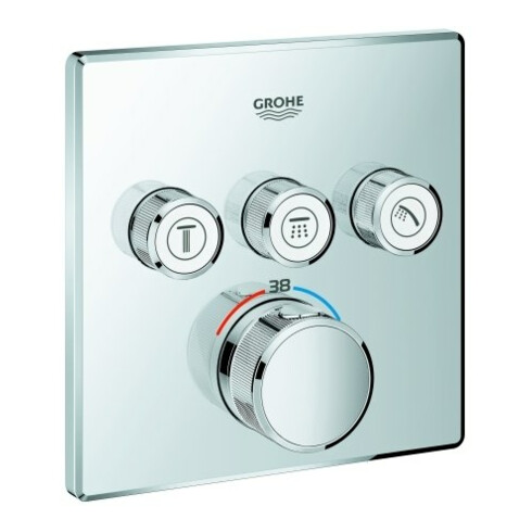Grohe Fertigset Grohtherm Smartcontrol UP-THM, 3 Absperrventile, eckig, chrom