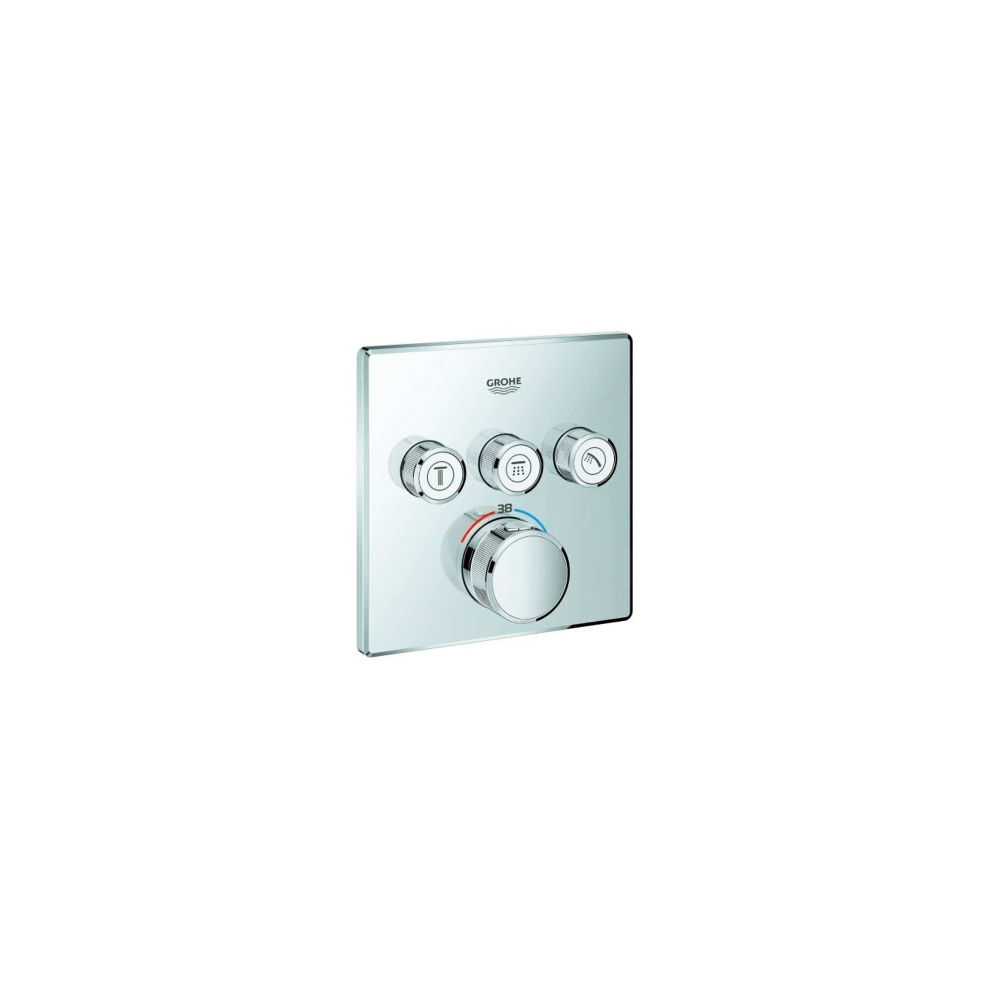 Grohe Fertigset Grohtherm Smartcontrol UP-THM, 3 Absperrventile, eckig, chrom