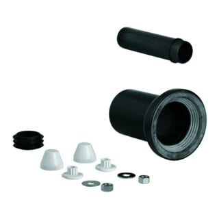 Grohe Garniture d'évacuation WC, manchette 9 cm, pour WC mural, noir