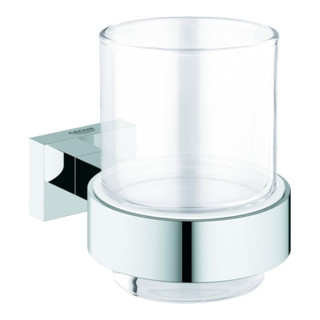 Grohe Glas CUBE ESSENTIALS mit Halter, Glas/Metall chrom