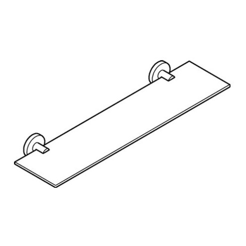 Grohe Glasablage Essentials 53cm, verdeckte Befestigung, supersteel