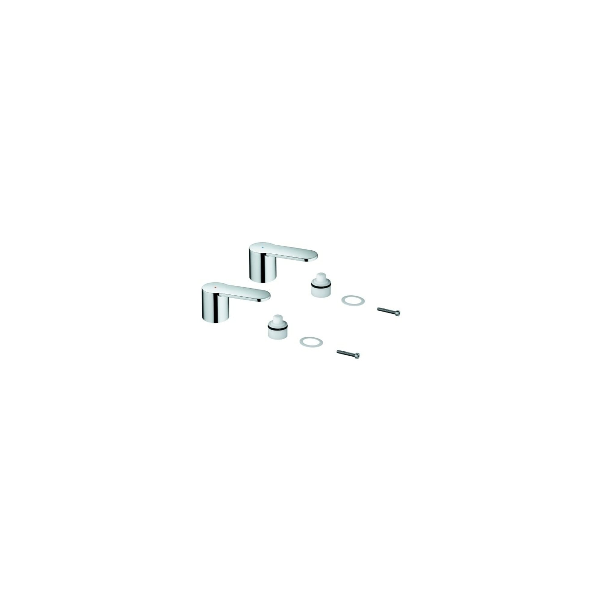 Grohe Griffpaar 48309 Mark. blau/rot für Eurostyle C 3-Loch WT-Batterie chrom