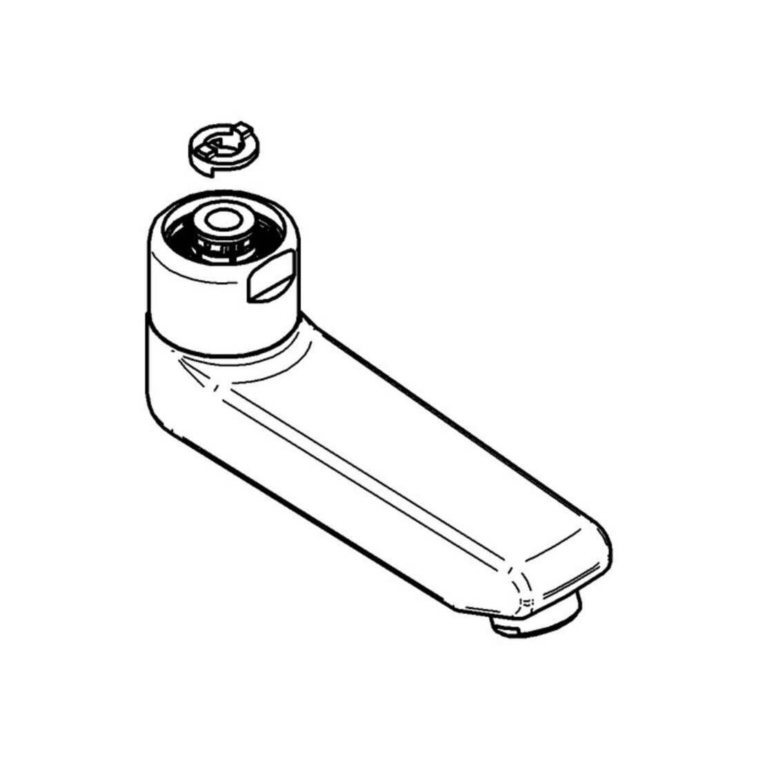 Grohe Gussauslauf 440452 117mm für Eichelberg WT-Wandarmaturen chrom
