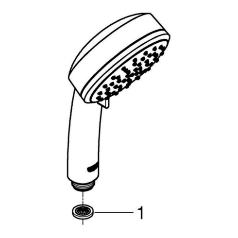 Grohe Handbrause 100 COSMOPOLITAN TEMPESTA 5,7 l/min 2 Strahlarten Rain, Jet chrom