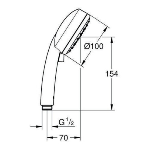 Grohe Handbrause 100 COSMOPOLITAN TEMPESTA 5,7 l/min 2 Strahlarten Rain, Jet chrom