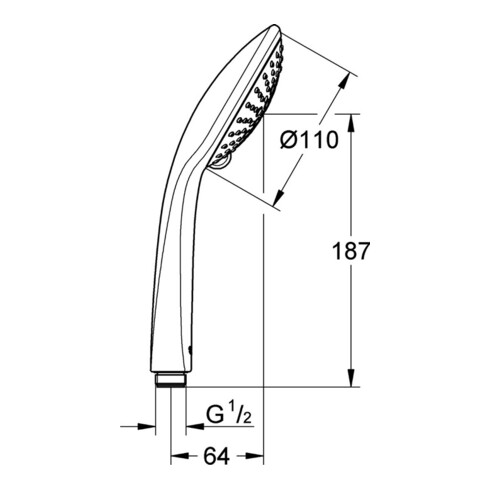 Grohe Handbrause 110 EUPHORIA Champagne, 3 Strahlarten Rain, Champagne, SmartRain chrom