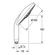Grohe Handbrause Classic RAINSHOWER 160 mm, 4 Strahlarten Rain/Jet/Pure/Champagne chrom-2