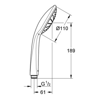 Grohe Handbrause MONO EUPHORIA Brausestrahlart Rain chrom