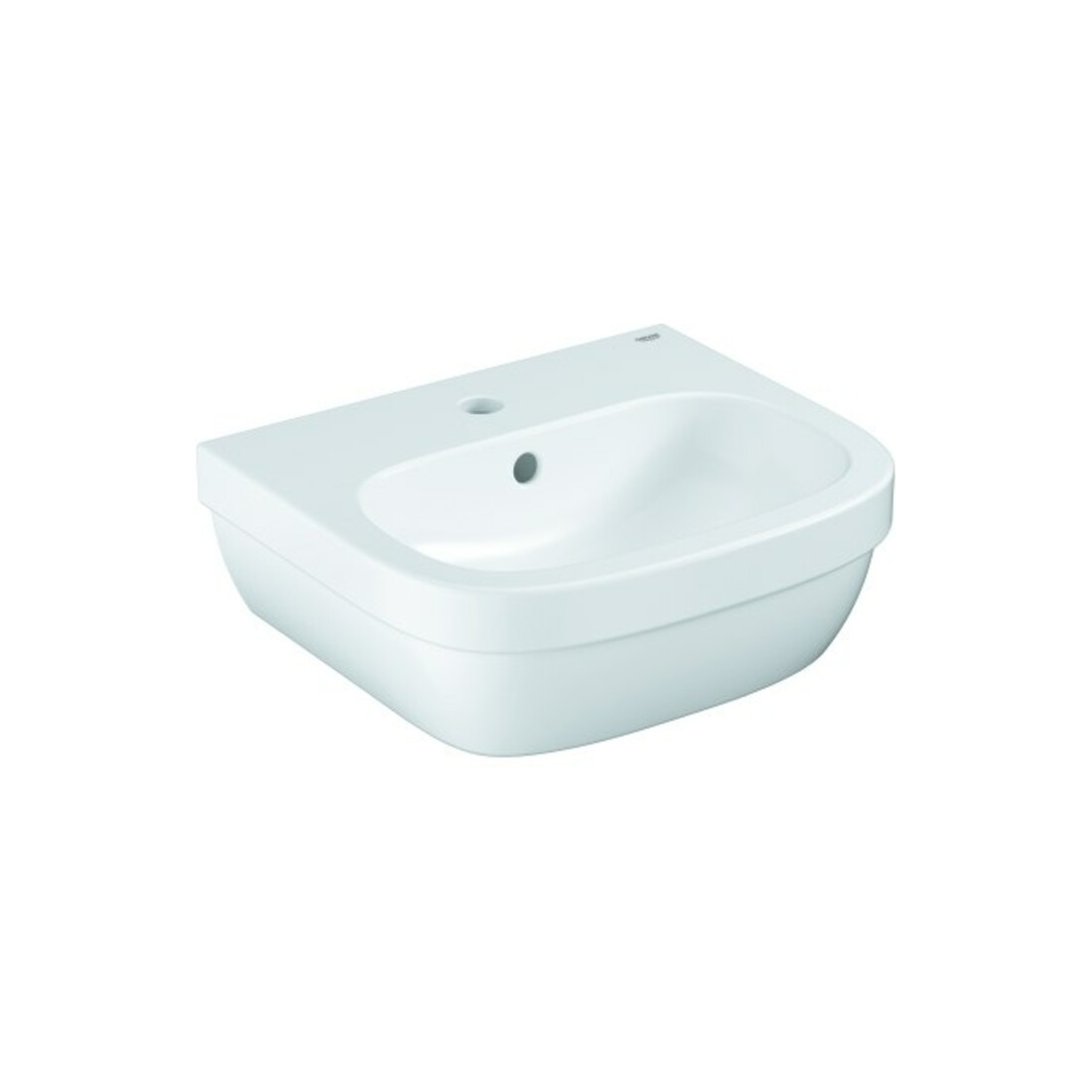 Grohe Handwaschbecken Euro Keramik 45cm, 1 Hahnloch und Überlauf, alpinweiß