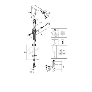 Grohe Infrarot-Elektronik E BAUCOSMOPOLITAN DN 15, für Waschtisch, mit Mischung chrom