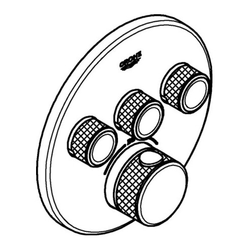 Grohe Kit complet Grohtherm Smartcontrol C sunr, rond, encastré, 3 vannes d'arrêt