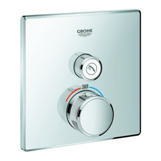 Grohe Kit complet Grohtherm Smartcontrol chrome, angle, thermostat encastré, 1 valve d'arrêt