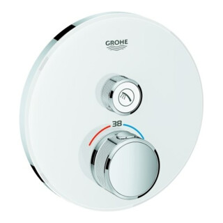 Grohe Kit complet Grohtherm Smartcontrol lune bl., r., encastré, 1 vanne d'arrêt