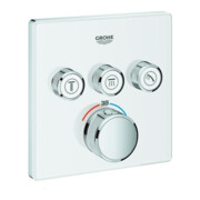 Grohe Kit complet Grohtherm Smartcontrol moon blanc, angle, encastré, 3 vannes d'arrêt