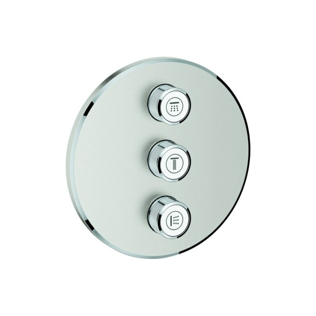 Grohe Kit complet Grohtherm Smartcontrol supersteel, rond, vanne encastrée 3 voies