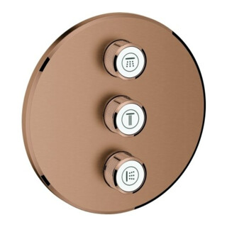 Grohe Kit complet Grohtherm Smartcontrol w suns brossé, rond, valve encastrée 3 voies