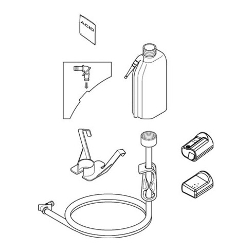 Grohe Kit de détartrage Sensia Arena avec 80 g détartrant, flacon, tuyau avec valve et adaptateur