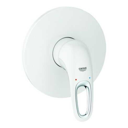 Grohe Kit de montage complet Eurostyle encastré, levier métal chromé, avec blanc
