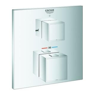 Grohe Kit de montage complet Grohtherm Cube thermostat baignoire encastré, avec 2 voies, chrome