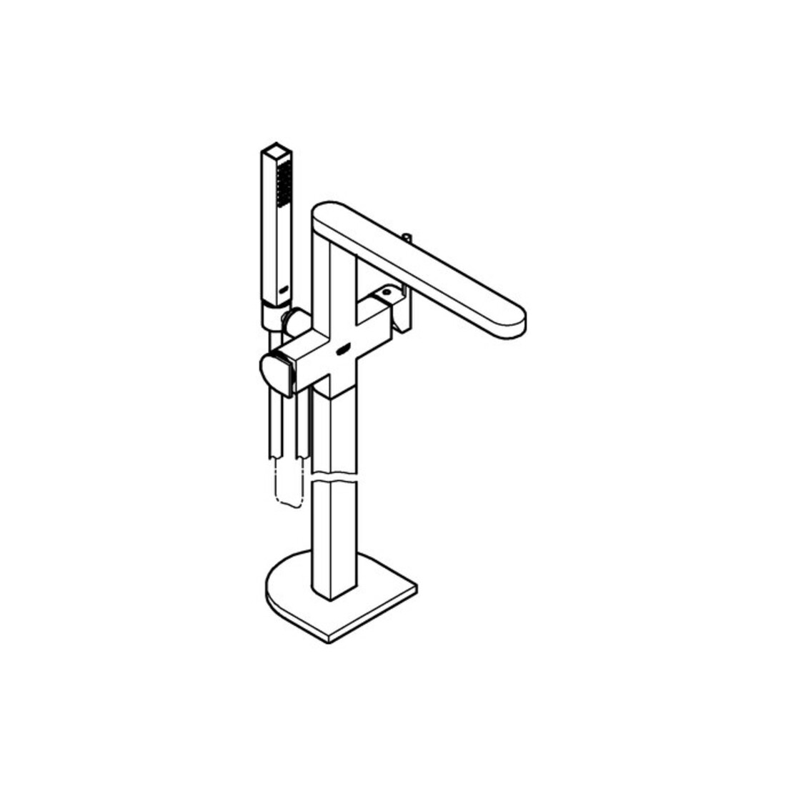 Grohe Kit de montage complet PLUS Mitigeur baignoire encastré 1/2", montage au sol, chrome