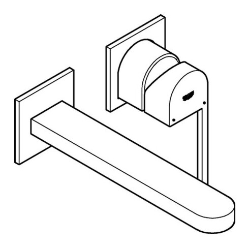 Grohe Kit de montage complet PLUS Mitigeur lavabo encastré 2 trous, bec 20,3 cm, chrome
