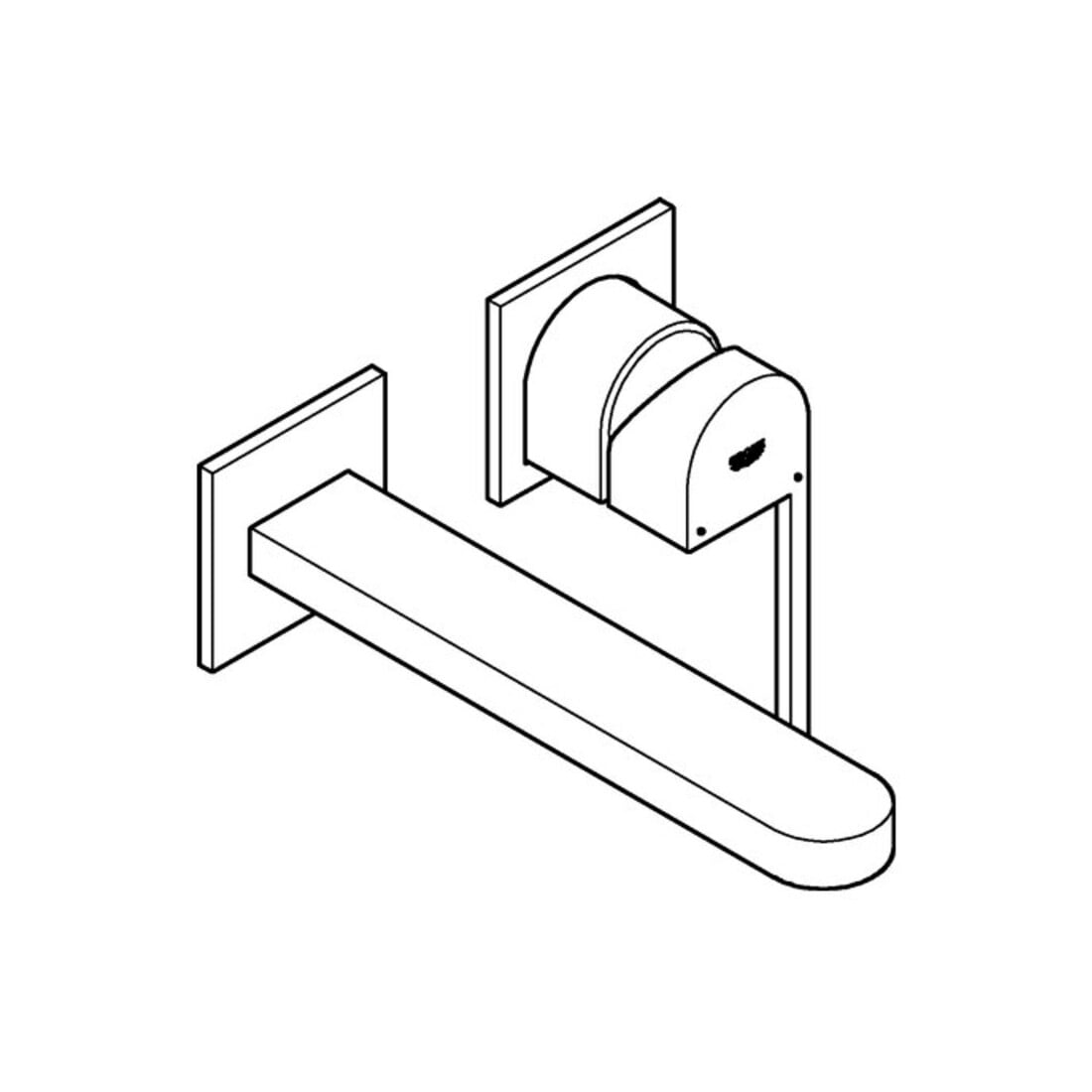 Grohe Kit de montage complet PLUS Mitigeur lavabo encastré 2 trous, bec 20,3 cm, chrome