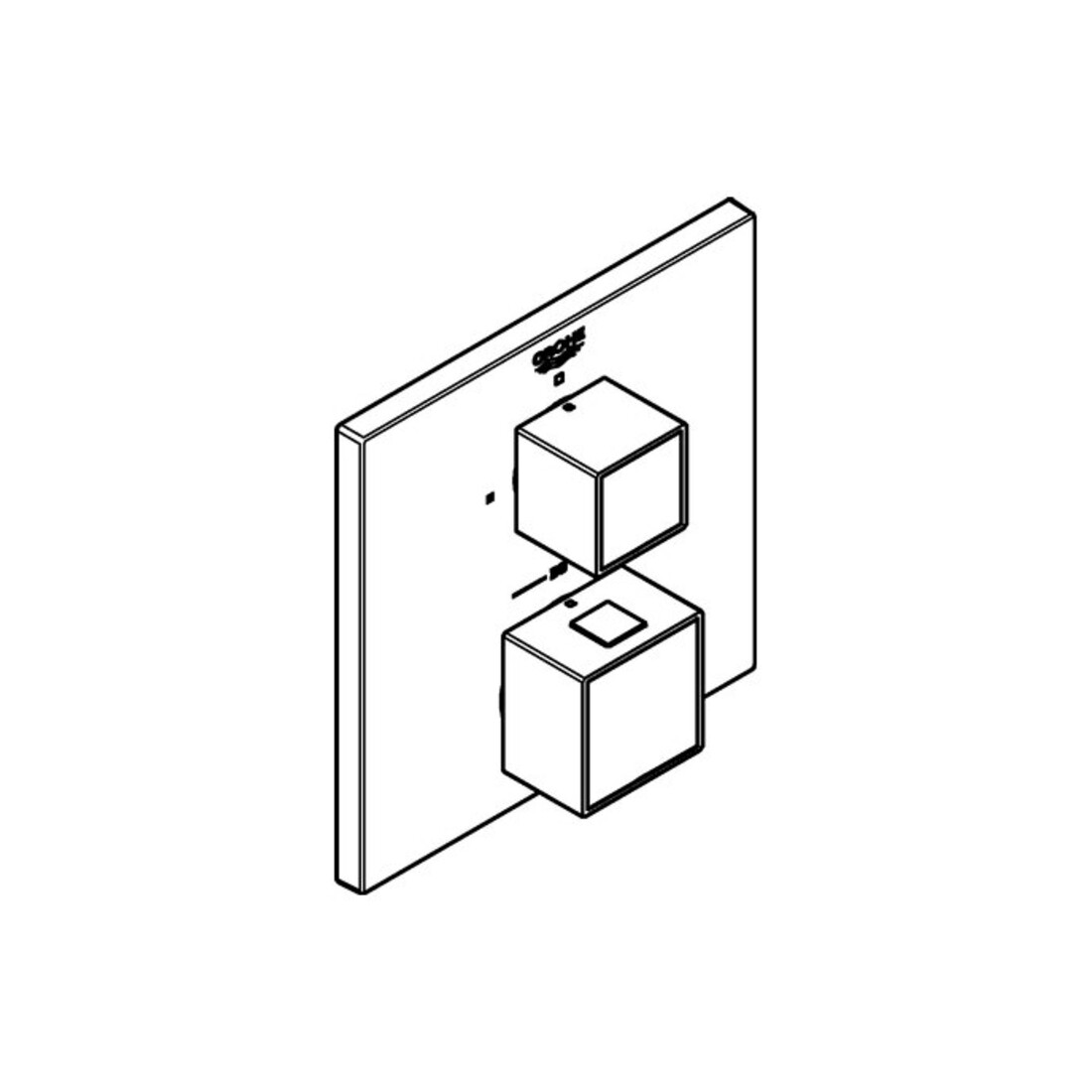 Grohe Kit de montage Grohtherm Cube thermostatique encastré, avec vanne d'arrêt, chrome