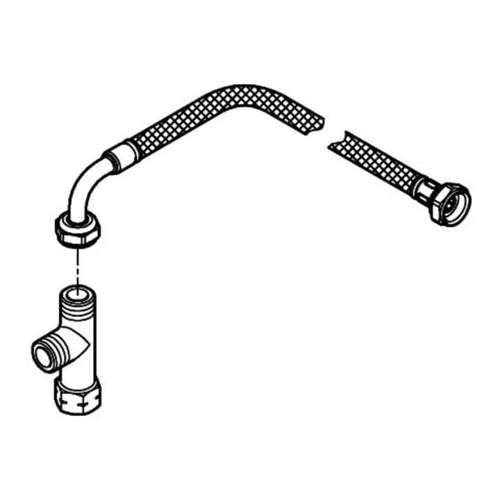 Grohe Kit d'installation céramique avec clé et raccord en T, pour abattant WC douche