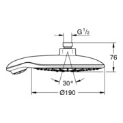 Grohe Kopfbrause 190 POWER&SOUL Ø 190 mm mit Durchflusskonstanthalter 9,5 l/min chrom-2