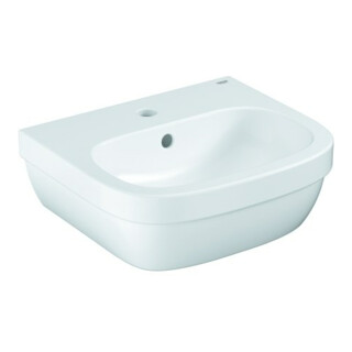 Grohe Lavabo à main Euro Céramique 45 cm, 1 trou de robinet et trop-plein, blanc alpin