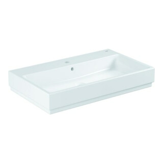 Grohe Lavabo à poser Cube céramique 80 cm, 1 trou mitigeur, blanc alpin PureGuard