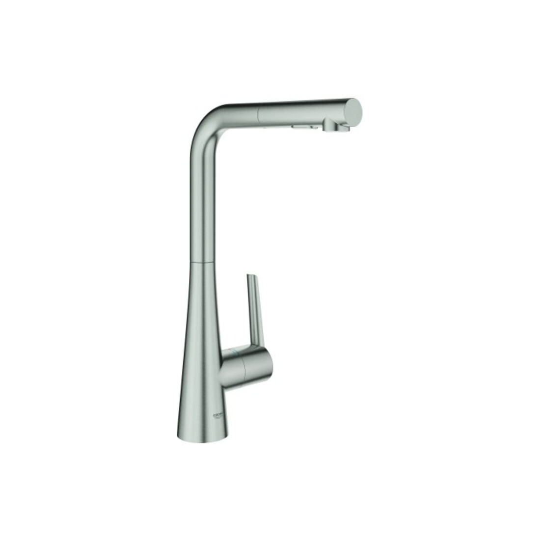 Grohe Mélangeur évier Zedra SmartC supersteel, douchette extractible double flux
